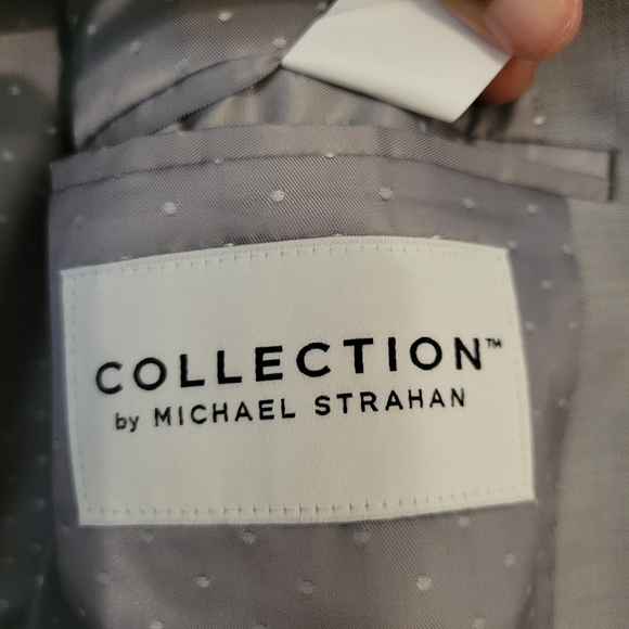 Michael Strahan Men's Gray Formal Business Wool-Blend Blazer Jacket. Size 48L - Picture 8 of 12